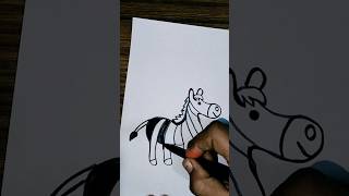 Easy Zebra drawing for kids shorts feed shorts art comedy viral drawing [upl. by Ornie]