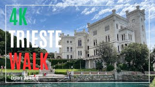 【4K】 Italy Trieste Walk  Miramare Castle with Nature Sounds [upl. by Longan]