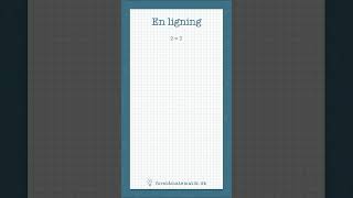 Hvad er en ligning [upl. by Wheaton]