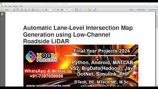 Automatic Lane Level Intersection Map Generation using Low Channel Roadside LiDAR [upl. by Ruhl]