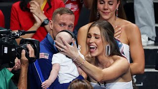 Caeleb Dressel Cries With His Son amp Wife After Medaling in Relay at Paris Olympics July 27 2024 [upl. by Elleirua]