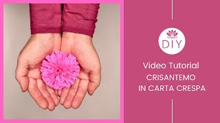 FIORE DI CRISANTEMO IN CARTA CRESPA  DIY Incartesimi [upl. by Abelard135]