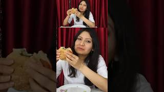 How to eat a burger 🍔 laughingananasshorts [upl. by Ahseem27]