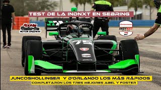 IndyNxtJuncos Hollinger Racing Domina Los test en Sebring Con DOrlando escoltas Abel y Foster [upl. by Wendall331]