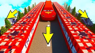 🔴Long Cars  PIXAR CARS vs TNT Explosions Giant Speedbumps amp Crazy Stairs in Teardown [upl. by Mateo]