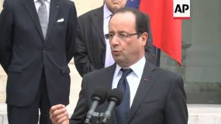 New Syria opposition coalition leader and president comment after talks [upl. by Llewon529]