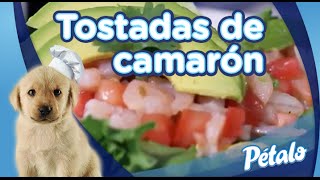 Tostadas de camarón con aderezo de chipotle Tu Cocina Pétalo® [upl. by Ahtiek]