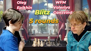 Epikhin Oleg The Mad Hatter 1845  WFM Gansvind Valeriya 1904  Blitz 5 rounds [upl. by Felicdad]