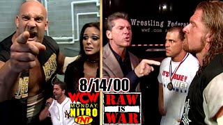 WWF RAW vs WCW Nitro  August 14 2000 Full Breakdown  RussoGoldberg Shoot  RockAngleHHHShane [upl. by Brandenburg]