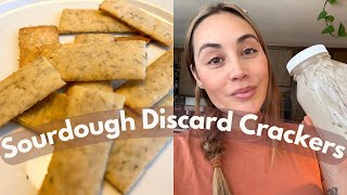 SOURDOUGH DISCARD CRACKERS  EASY GARLIC AND HERB CRACKERS sourdoughdiscard [upl. by Oirram]