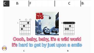 MR BIG Wild world FCN GUITAR CHORDS amp LYRICS [upl. by Meesaw544]