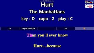 Hurt  The Manhattans Karaoke amp Easy Guitar Chords Key  D Capo  2 [upl. by Anivla559]