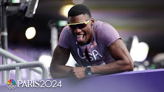 Fred Kerley shows patience while coasting into mens 100m semifinal  Paris Olympics  NBC Sports [upl. by Isyad]