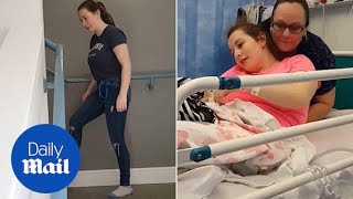 Tragic footage of teen paralysed again after learning to walk [upl. by Carmencita]