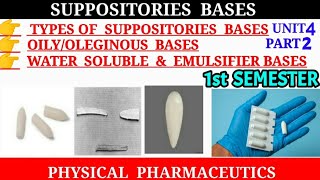 Suppositories bases  Types of suppositories bases  Oleaginous bases  Emulsifyer bases [upl. by Brina]