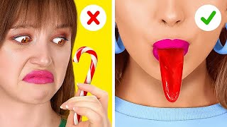 GIANT VS TINY FOOD CHALLENGES  How to Sneak Makeup and Food into Class by 123 GO LIVE [upl. by Bernardi]