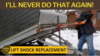 Replacing the Lift Shock on the Snowmobile Trailer  NEVER AGAIN [upl. by Lauren]