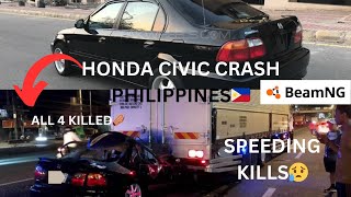 HONDA CIVIC CRASH MARCOS HIGHWAY PHILIPPINES  RECREATION  BeamNGDrive beamng [upl. by Belloir]