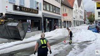 Schnee und Hagel in Reutlingen Baden Württemberg [upl. by Islek]