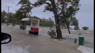 Flooding from Cyclone Batsirai at Anse la Raie Mauritius [upl. by Ford193]