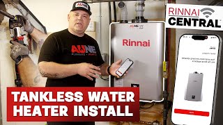 Tankless Water Heater Install  Rinnai Sensei RXP series  Aune Plumbing [upl. by Asilahs]