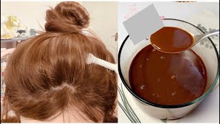 100 safe natural brown hair ‼️✅ dye to color gray hair hennaoil keratinmehndi [upl. by Allerbag159]