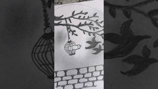 Beautiful scenery art youtubeshorts art drawing scenery sketch shorts ytshorts trending yt [upl. by Pahl]