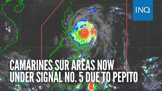 Camarines Sur areas now under Signal No 5 due to Pepito [upl. by Akirehs27]