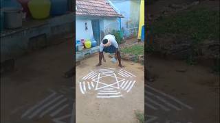 Simple rangoli design ShankrishAtrocitiesshorts shortsfeedsongtamil rangolikolamshankrish [upl. by Assira545]