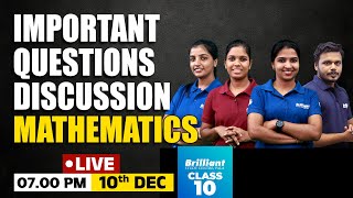 Important Questions Discussion  Mathematics  10th December 2024  700 PM Onwards [upl. by Nerine]