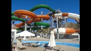 SunPalace on Faliraki Greece Rhodes all waterslides 2018 on 4K60 [upl. by Anilam]