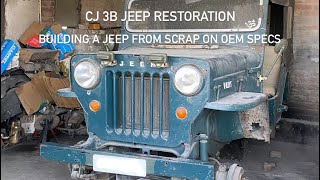 CJ3B Jeep Restoration On OEM Specs Installing 4 × 4 willysjeep cj3b offroad mahindrajeep new [upl. by Sreip]