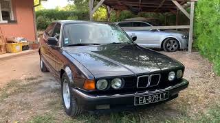 Bmw E32 735i exterior amp interior  exhaust check [upl. by Golda]