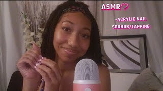 ASMRNail SoundsTapping on my Acrylic Nails 💅🏽asmr nails nailtapping [upl. by Grefe]