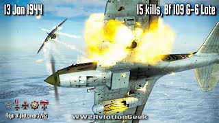 Bf 109 G6 Late 15 kills defending retreat from Kirovograd  Triple ace in a day WW2 Air Combat Sim [upl. by Nage]