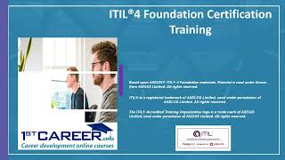 Introduction to The Course  ITIL® 4 Foundation  1stcareerorg  PeopleCert  AXELOS [upl. by Adlee74]