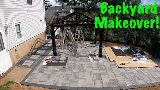 Building a paver patio and a gazebo [upl. by Mara]