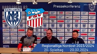 Pressekonferenz Babelsberg 03 vs FSV Zwickau  nulldreitv  Saison 202324 [upl. by Nyral836]