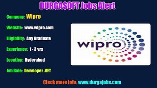 DURGASOFT Jobs Alerts  Jobs for Experienced and Freshers  08022019 [upl. by Yvor]