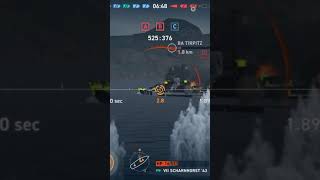 scharnhorst 43 vs Ba Tirpitz worldofwarshipslegendsworldofwarshipslegendsgomobileworldofwarships [upl. by Ynnej770]