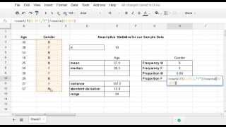 Google Sheets  Basic Descriptive Statistics Mean Variance Standard Devation etc [upl. by Bathelda]