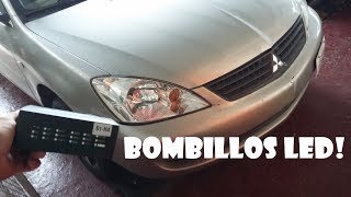 Instalación de Bombillos LED H4 Mitsubishi Lancer 0407 [upl. by Ammadas]