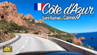 Driving the Côte dAzur in France 🇫🇷 from SaintRaphaël to Cannes [upl. by Aural]