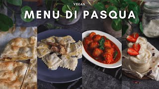 MENÚ DI PASQUA VEGAN Torta rustica Pasta fresca Polpette al sugo e Mini cake limone e fragole [upl. by Oballa861]