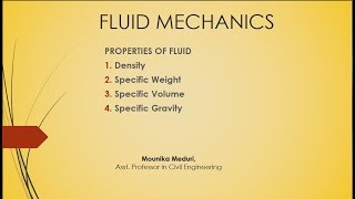 Properties of Fluids Density specific weight specific volume specific gravity problems [upl. by Enamart]