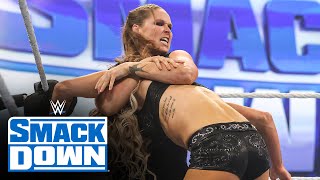 Charlotte Flair brawls with Ronda Rousey SmackDown May 6 2022 [upl. by Enaasiali]