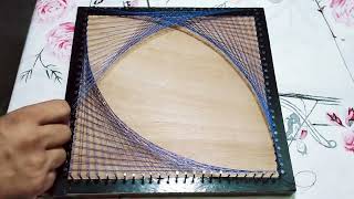 String Art Tutorial  Timelapse  Geometric Hypnotizing Picture  StringArt Art [upl. by Holds]