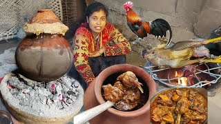 mitti handi chicken recipe by village woman  Village Food Bhandar [upl. by Yrag]