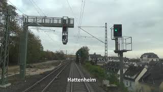 Führerstandsmitfahrt Rüdesheim  Darmstadt  Neu Edingen [upl. by Alym327]