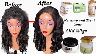 How To Make Your Old Wigs Look New Revamp And Treat your wigs  Keratin Hair Treatment [upl. by Ahseinek]